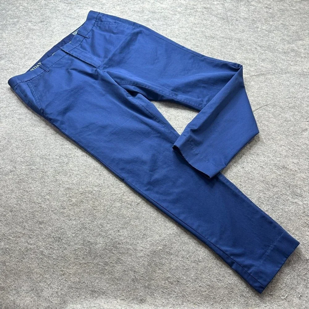 Bonobos Weekday Warrior Monday Pants Men 36 x 31 Royal Blue Slim Straight Dress